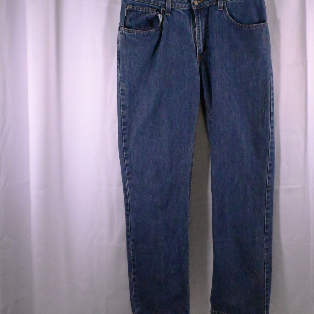 Carhartt Blue Straight Leg Jeans Relaxed Fit Womens‎ Size 14x34 35x34